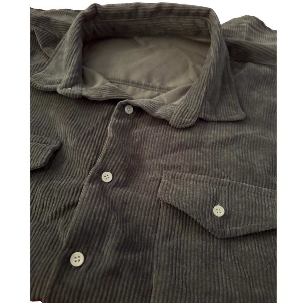 Charcoal Gray Womens Corduroy Jacket Size XL. Shacket Long Sleeve Western Work